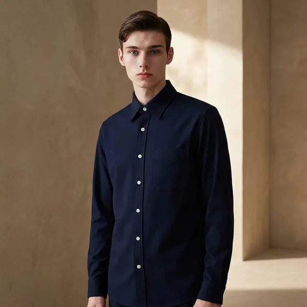 Navy_Blue_Classic_Oxford_Casual_Shirt_For_Men