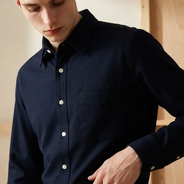 Navy_Blue_Classic_Oxford_Casual_Shirt_For_Men