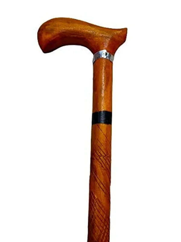 Wooden_Walking_Stick_With_Curved_Handle_And_Decorative_Carving