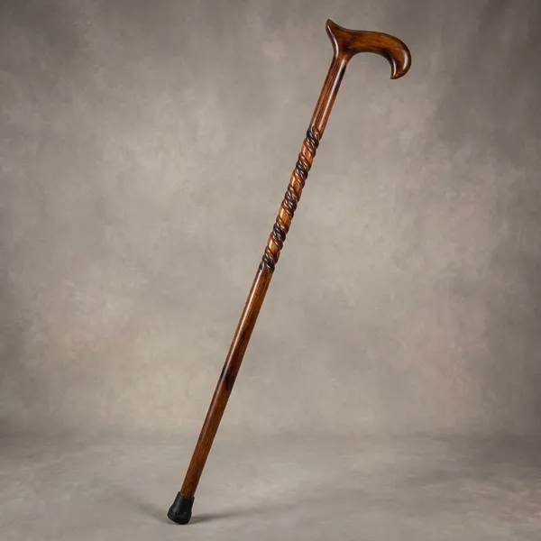 Lifestyle_Helpmate_Wooden_Walking_Cane_With_Twisted_Carved_Handle_And_Rubber_Tip