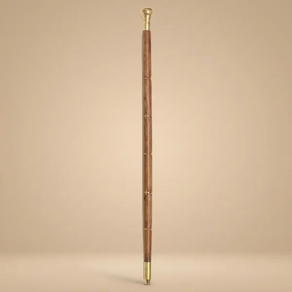 Wooden_Walking_Stick_With_Brass_Handle_And_Tip_24_INCH