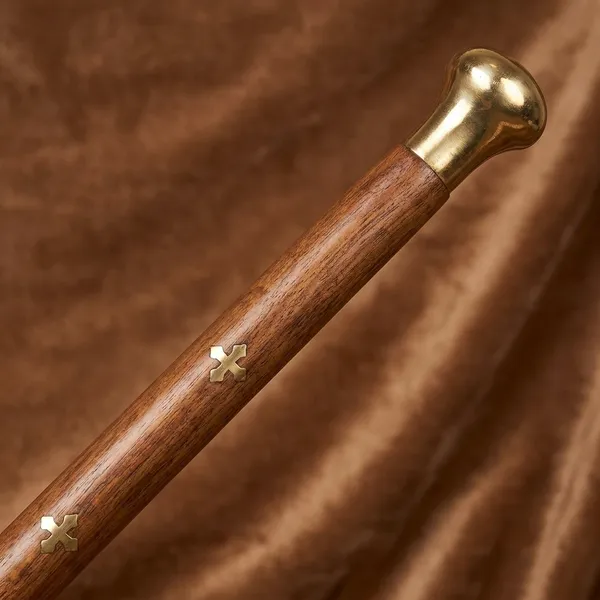 Wooden_Walking_Stick_With_Brass_Handle_And_Tip_24_INCH