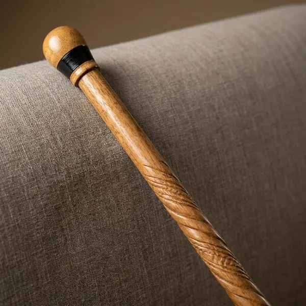 Wooden_Walking_Stick_With_Rounded_Handle_And_Black_Band