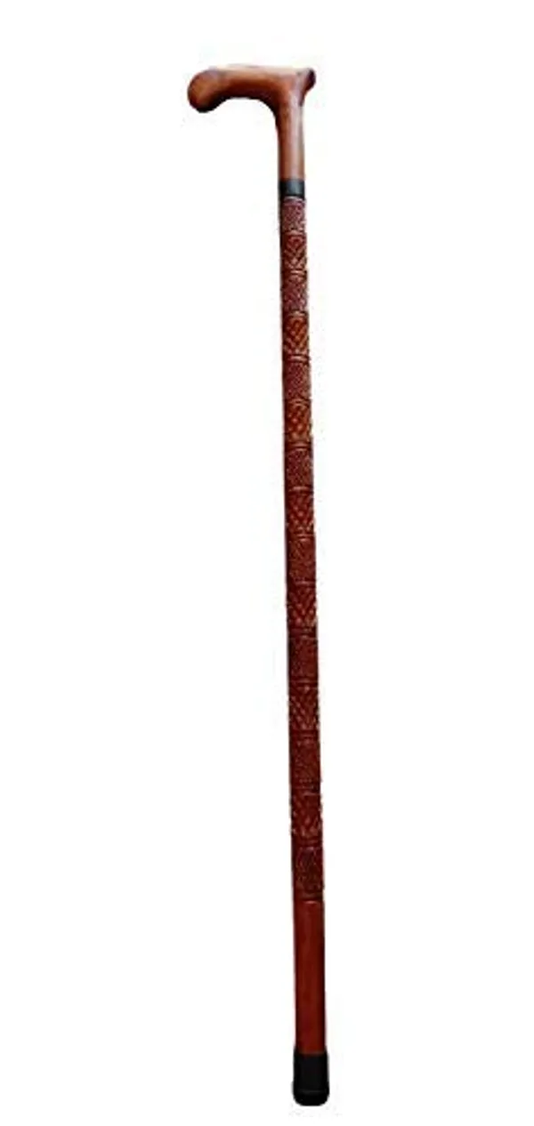 Carved_Wooden_Walking_Cane_With_Ergonomic_Handle_And_Rubber_Tip