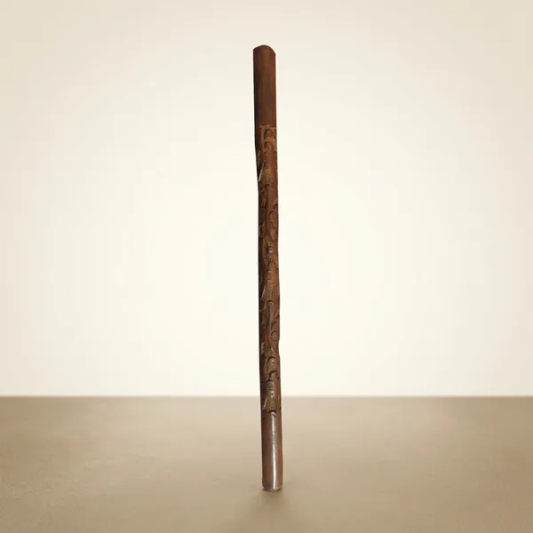 Handcrafted_Wooden_Walking_Stick_With_Decorative_Carving