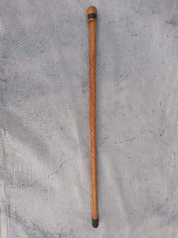 Wooden_Walking_Stick_With_Rounded_Handle_And_Black_Band