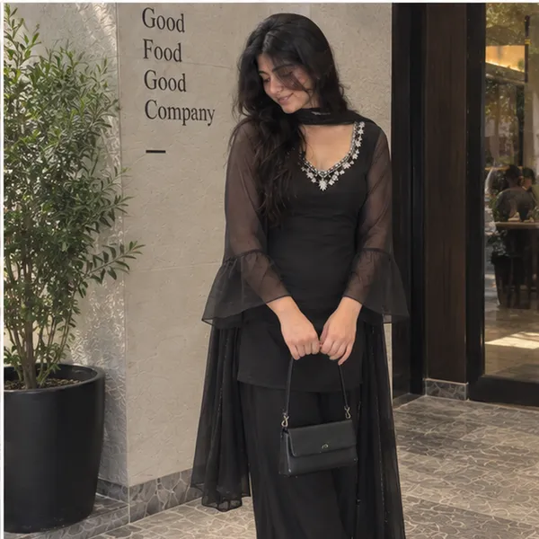 Black_Georgette_Embroidered_Straight_Kurta_With_Wide_Leg_Palazzo_And_Dupatta_Set