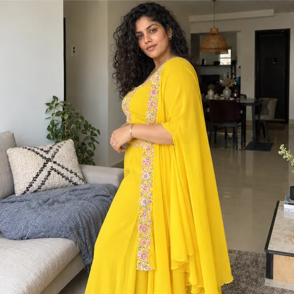 Bright_Yellow_Embroidered_Crop_Top_With_Wide_Leg_Palazzo_And_Long_Shrug_Set