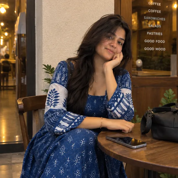 Indigo_Blue_Cotton_Block_Print_Contrast_Sleeve_Kurta_With_Patiala_And_Dupatta_Set