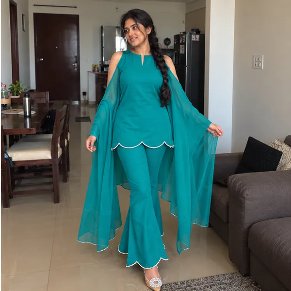 Rama_Green_Viscose_Rayon_Cold_Shoulder_Straight_Kurta_With_Pearl_Lace_Hem_And_Pant_Set