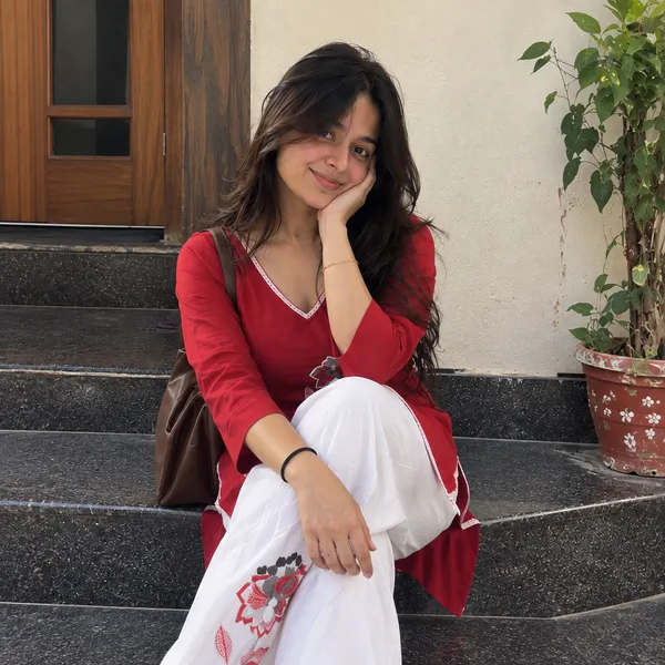 Red_Cotton_Floral_Embroidered_Straight_Kurta_With_Printed_White_Palazzo_Set