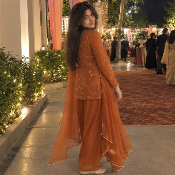 Rust_Orange_Georgette_Floral_Embroidered_Straight_Kurta_With_Wide_Leg_Palazzo_And_Dupatta_Set