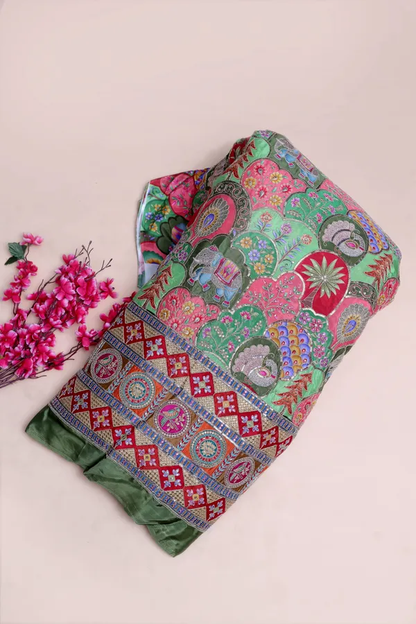 Natural_Crepe_Bright_Red_Floral_Buta_Placement_Print_Fabric_With_Heavy_Ornamental_Border
