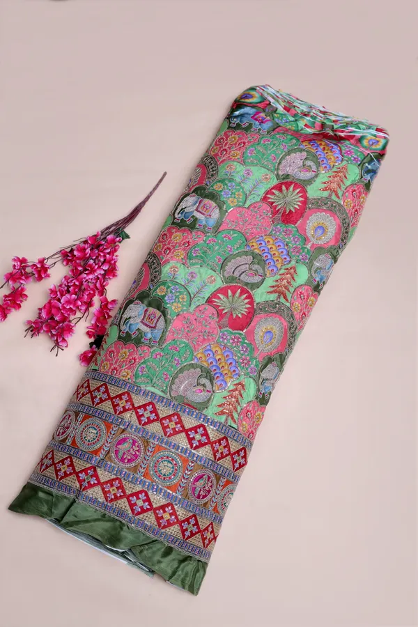 Natural_Crepe_Bright_Red_Floral_Buta_Placement_Print_Fabric_With_Heavy_Ornamental_Border