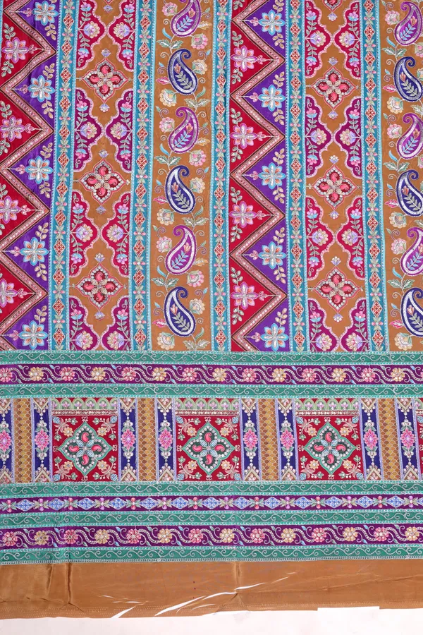 Natural_Crepe_Camel_Brown_Geometric_Ethnic_Placement_Print_Fabric_With_Paisley_Ornamental_Border