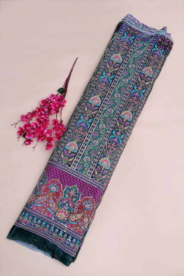 Floral_Stripe_Placement_Print_Fabric_With_Ornamental_Border