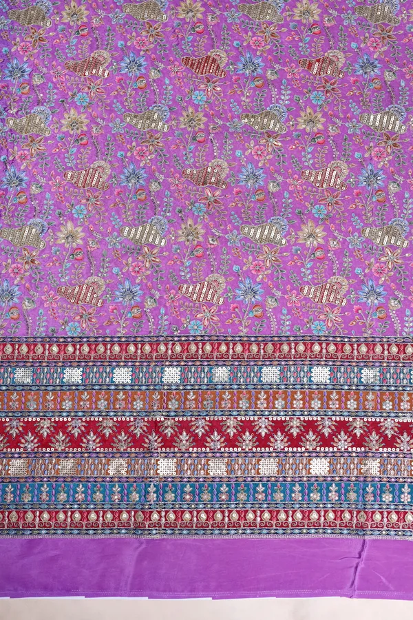 Natural_Crepe_Lavender_Purple_Floral_Buta_Placement_Print_Fabric_With_Heavy_Ornamental_Border