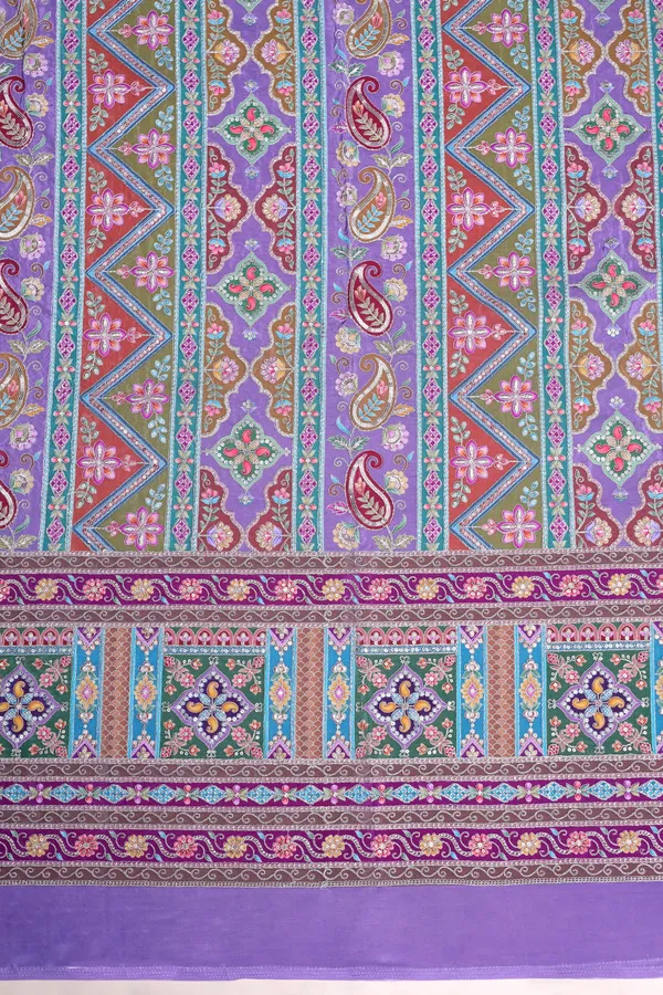 Natural_Crepe_Lavender_Purple_Geometric_Ethnic_Placement_Print_Fabric_With_Paisley_Ornamental_Border