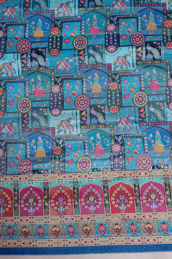 Pure_Viscose_Dolla_Jacquard_Ethnic_Scenic_Position_Print_Fabric_With_Ornamental_Border