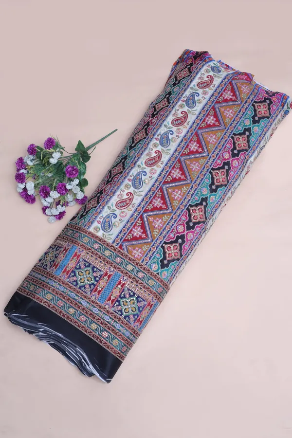 Natural_Crepe_White_Geometric_Ethnic_Placement_Print_Fabric_With_Paisley_Ornamental_Border