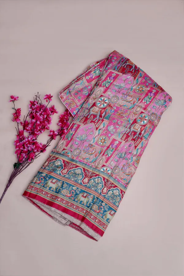 Pure_Viscose_Dolla_Jacquard_Bright_Ethnic_Scenic_Position_Print_Fabric_With_Elephant_Border