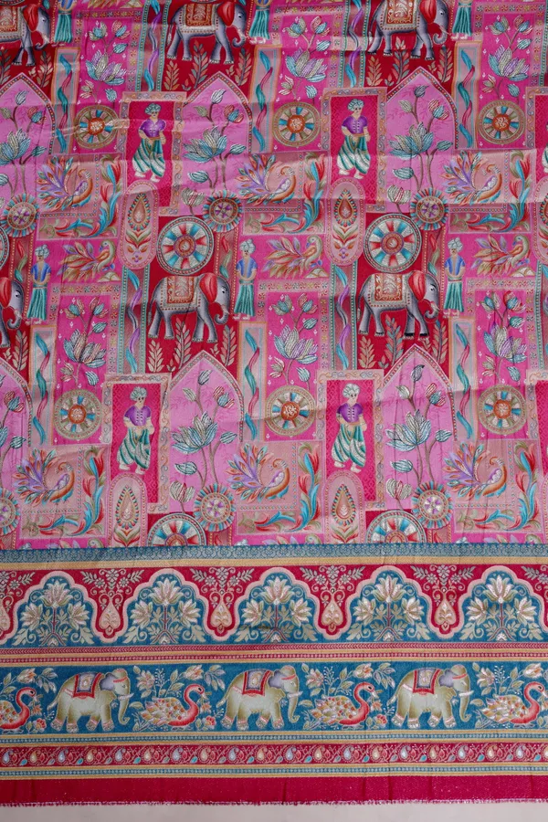 Pure_Viscose_Dolla_Jacquard_Bright_Ethnic_Scenic_Position_Print_Fabric_With_Elephant_Border