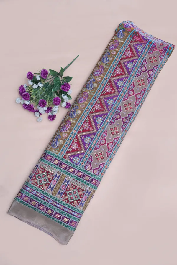 Natural_Crepe_Beige_Geometric_Ethnic_Placement_Print_Fabric_With_Paisley_Ornamental_Border