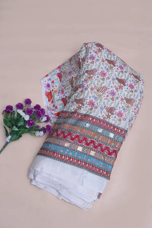 Natural_Crepe_White_Floral_Buta_Placement_Print_Fabric_With_Heavy_Ornamental_Border