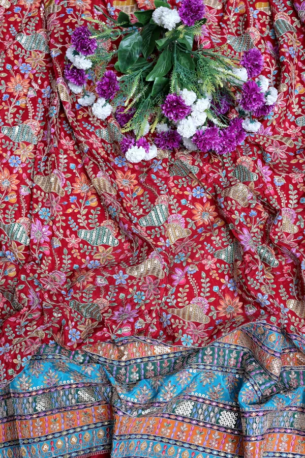 Natural_Crepe_Bright_Red_Floral_Buta_Placement_Print_Fabric_With_Heavy_Ornamental_Border