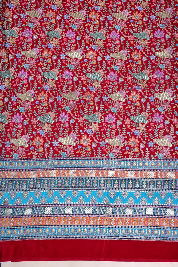 Natural_Crepe_Bright_Red_Floral_Buta_Placement_Print_Fabric_With_Heavy_Ornamental_Border