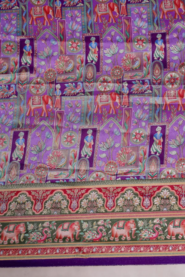 Pure_Viscose_Dolla_Jacquard_Ethnic_Scenic_Position_Print_Fabric_With_Elephant_Border
