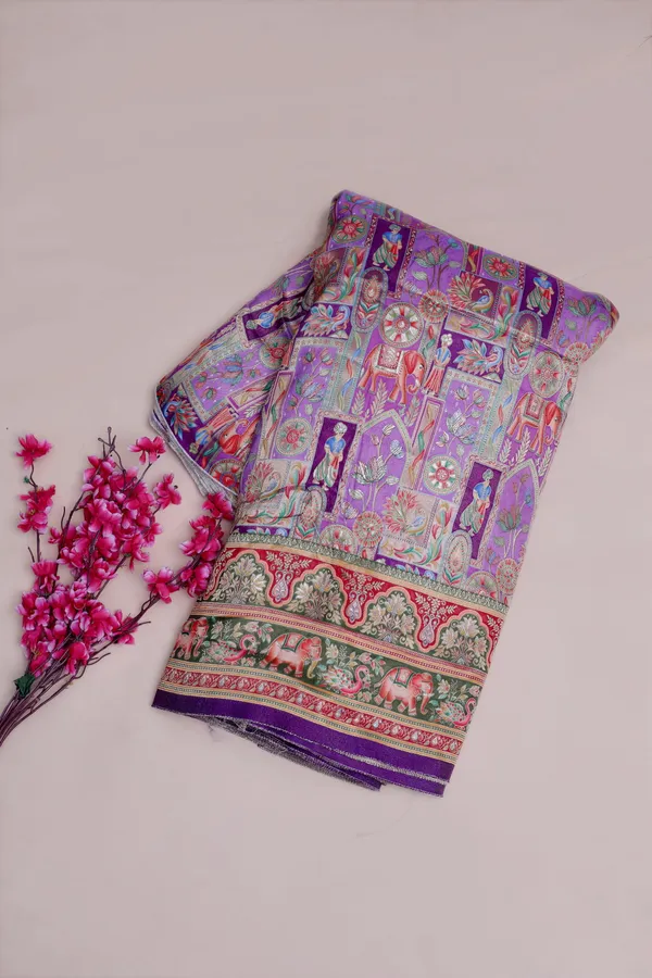 Pure_Viscose_Dolla_Jacquard_Ethnic_Scenic_Position_Print_Fabric_With_Elephant_Border