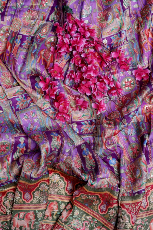 Pure_Viscose_Dolla_Jacquard_Ethnic_Scenic_Position_Print_Fabric_With_Elephant_Border
