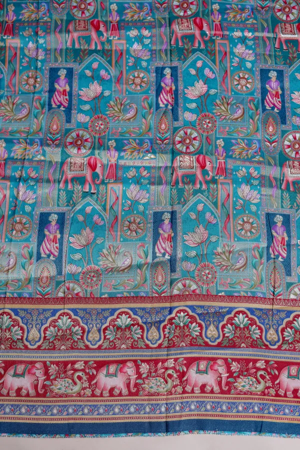 Pure_Viscose_Dolla_Jacquard_Ethnic_Scenic_Position_Print_Fabric_With_Elephant_Border