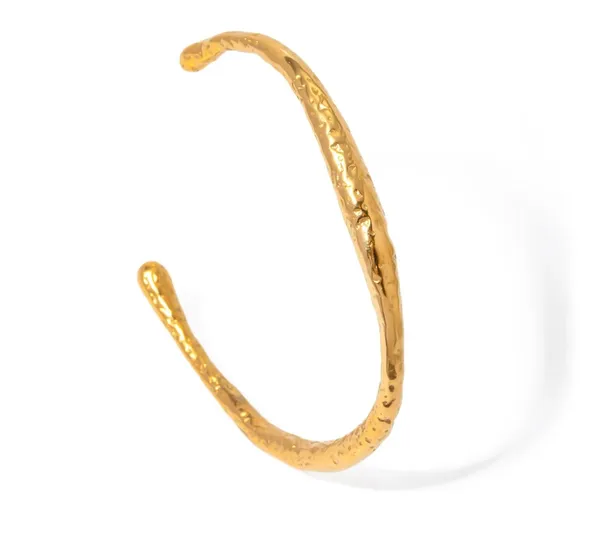 Textured_Wave_Cuff_Adjustable_Gold_Single