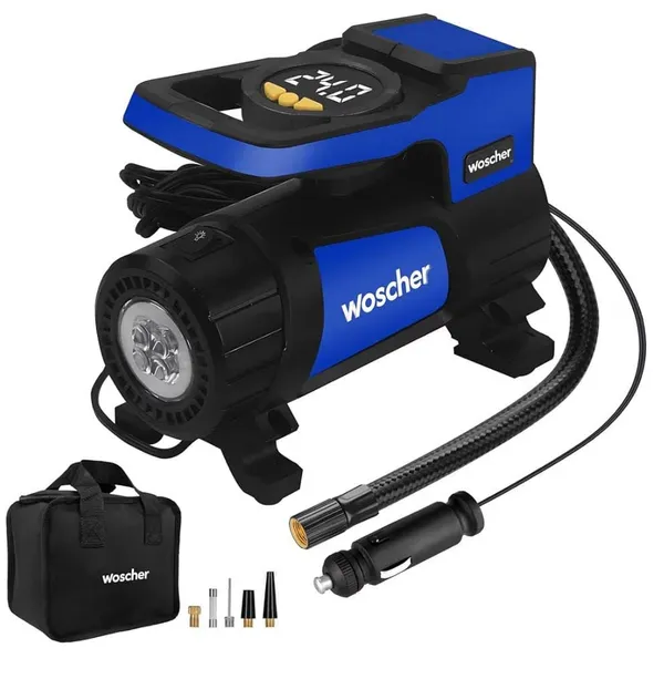 Wascher_Model_767D_Portable_Corded_Tyre_Inflator_12V_Dc,_150_Psi,_Black_And_Blue