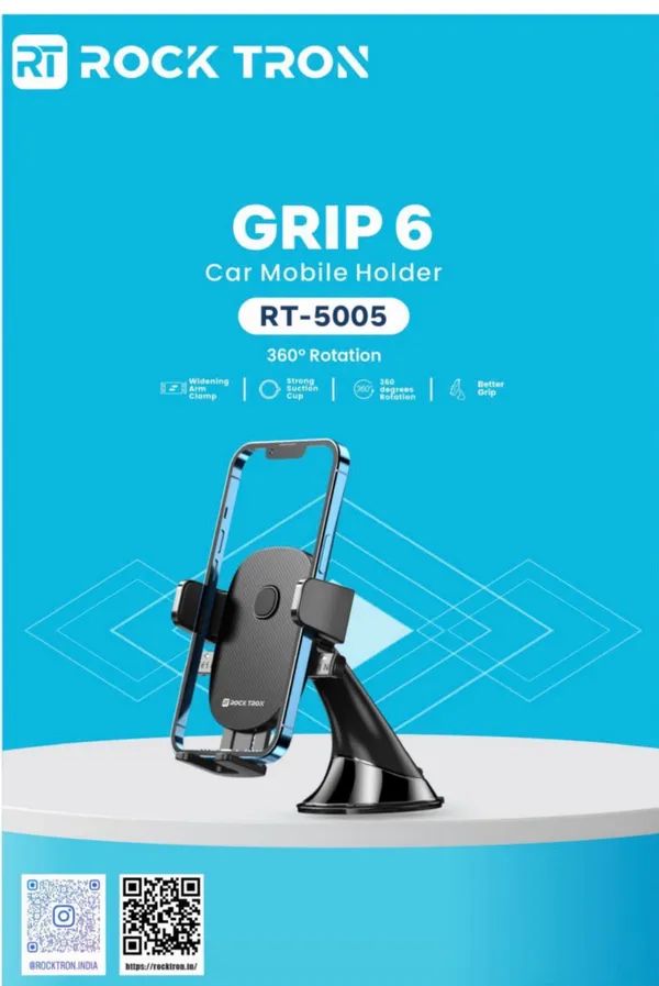 Rock_Tron_Grip_6_Car_Mobile_Holder_Rt_5005_360_Deg_Rotation_Universal_Phone_Mount