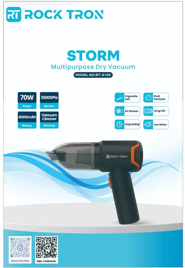 Rock_Tron_Storm_Multipurpose_Dry_Vacuum_Cleaner_With_Blower_Rt6100_70W_Cordless_Handheld_Car_And_Home_Vacuum