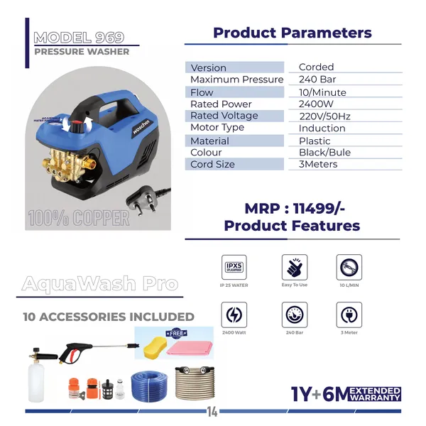 Acquawash_Pro_2400W_High_Pressure_Washer_Model_Gx9_240_Bar,_10L_Min,_Corded