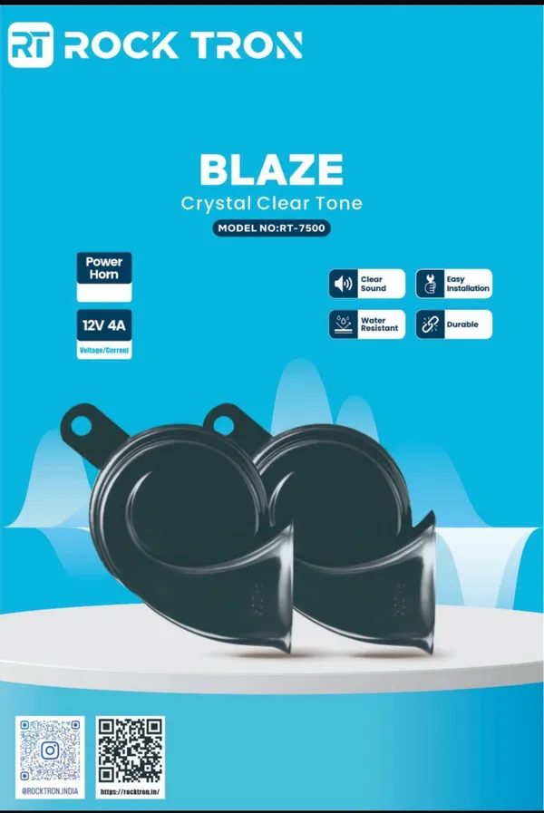 Rock_Tron_Blaze_Crystal_Clear_Tone_Power_Horn_12V_4A_Model_No:_Rt7500