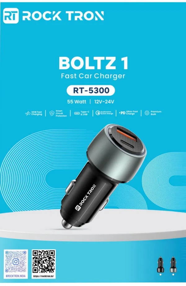 Rock_Tron_Boltz_1_Fast_Car_Charger_Rt_5300_55W_Dual_Port_Usbc_And_Qc_3.0_Car_Charger