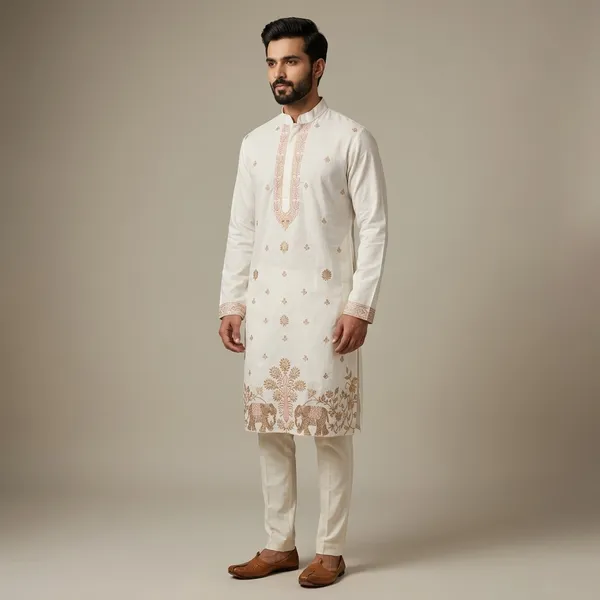 Cream_Cotton_Embroidered_Straight_Kurta_For_Men