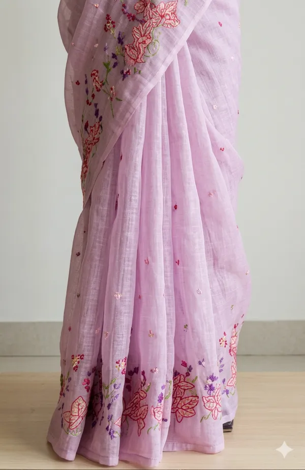 Pink_Elizabeth_Bennet_Linen_handwork_Saree_For_Women