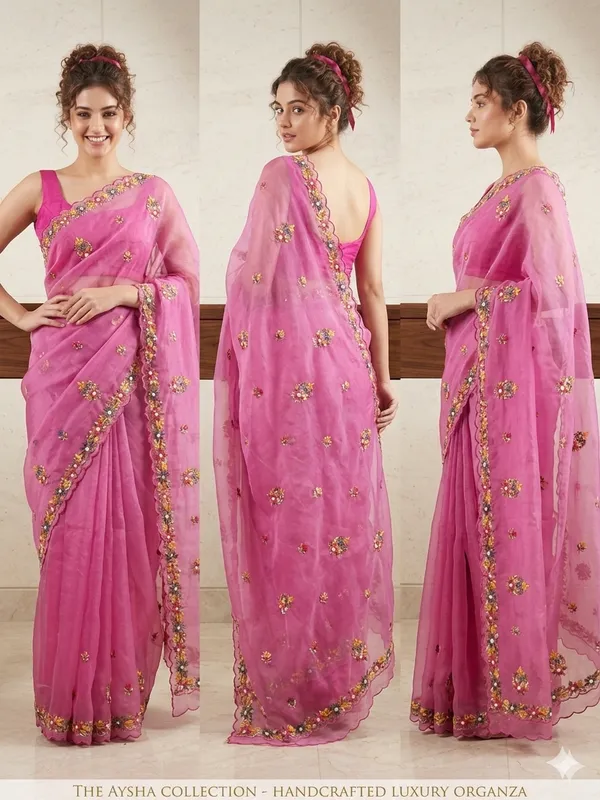 Pink_Lydia_Bennet_Organza_Handwork_Saree_For_Women