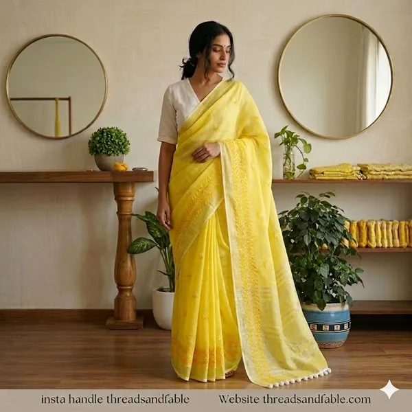 Yellow_Jane_S_Morning_Cotton_Saree_For_Women