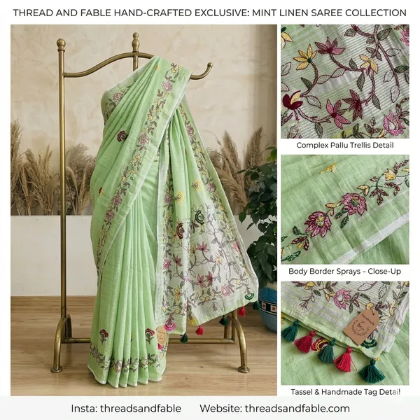 Green_Wild_Linen_Zari_Saree_For_Women