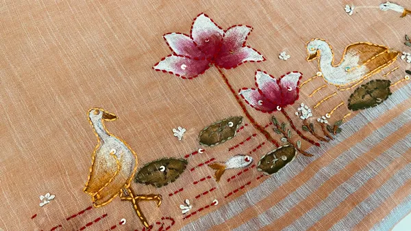 Peach_Debauchee_Of_Dew_Cotton_Saree_For_Women