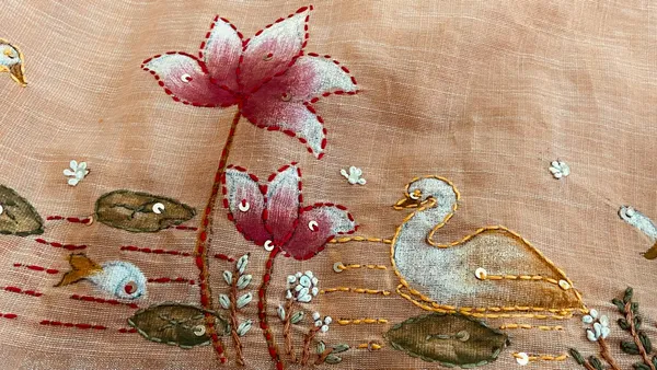 Peach_Debauchee_Of_Dew_Cotton_Saree_For_Women