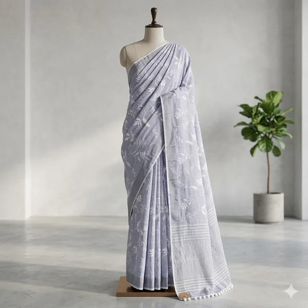 Silver_Grey_Austen_Afternoon_Linen_Cotton_Saree_For_Women