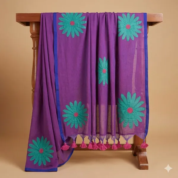 Purple_Marigold_Matchmaker_Cotton_Saree_For_Women